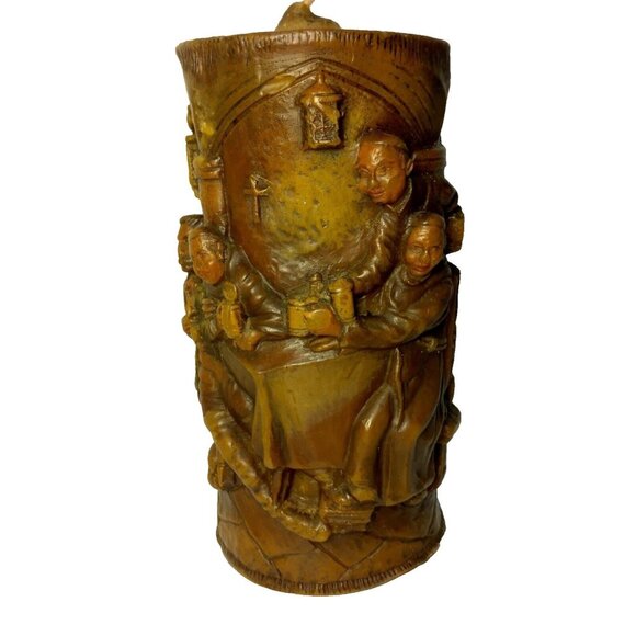 Walldurn Baden Johan Gunter Pillar Candle Carved Trappist Monks Brewery Beer Keg - Picture 2 of 15